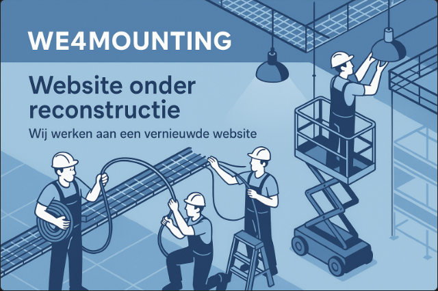 WE4MOUNTING website onder reconstructie banner